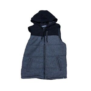 MACHINE Full Zip Vest Jacket Men's MEDIUM Hoodie Puffer Grey Black​​​​​